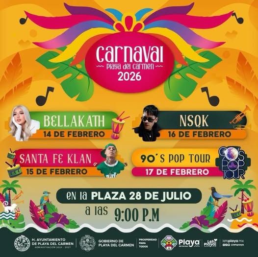Carnaval 2026 en Playa del Carmen